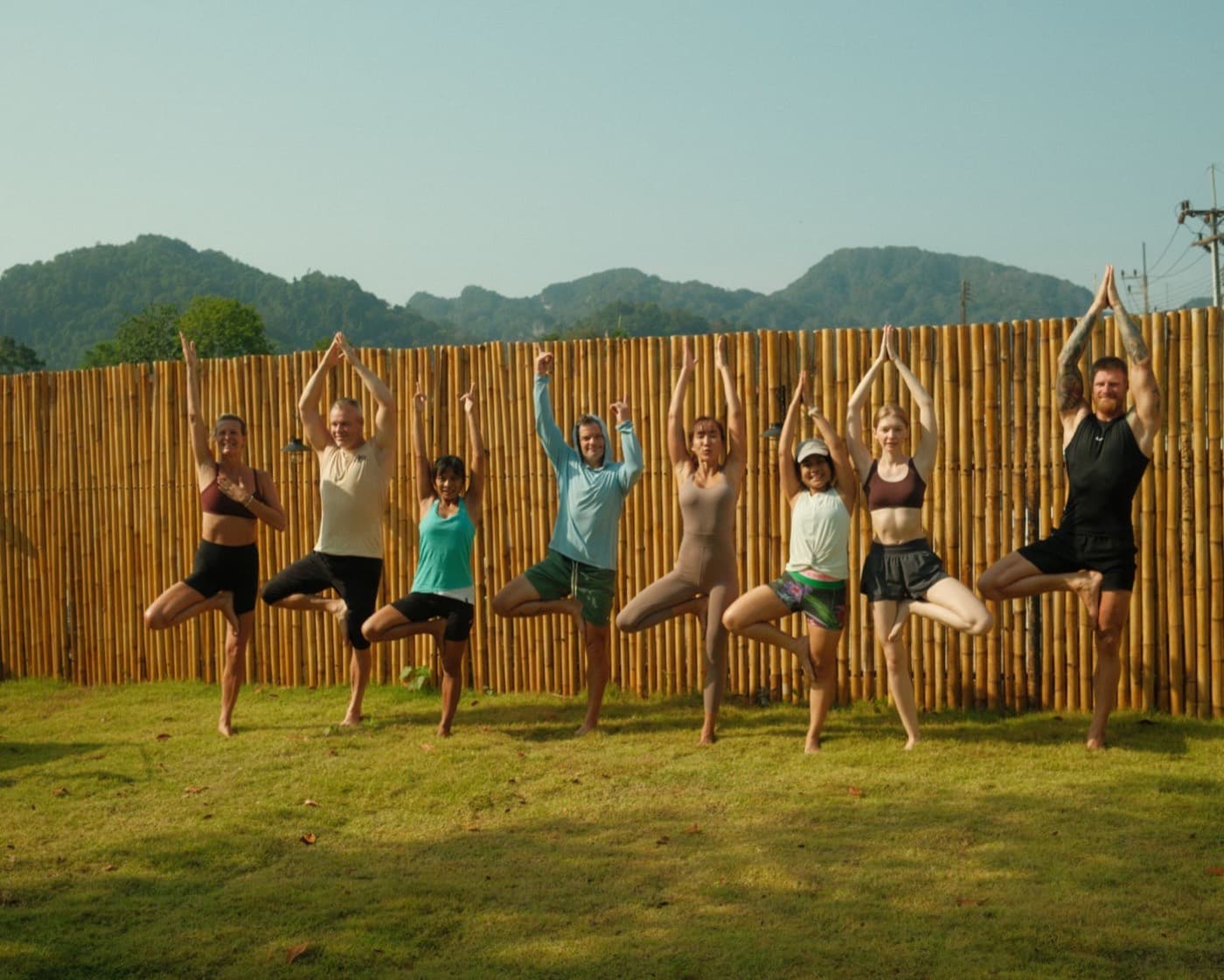 A morning yoga session at Growth Club, surrounded by nature